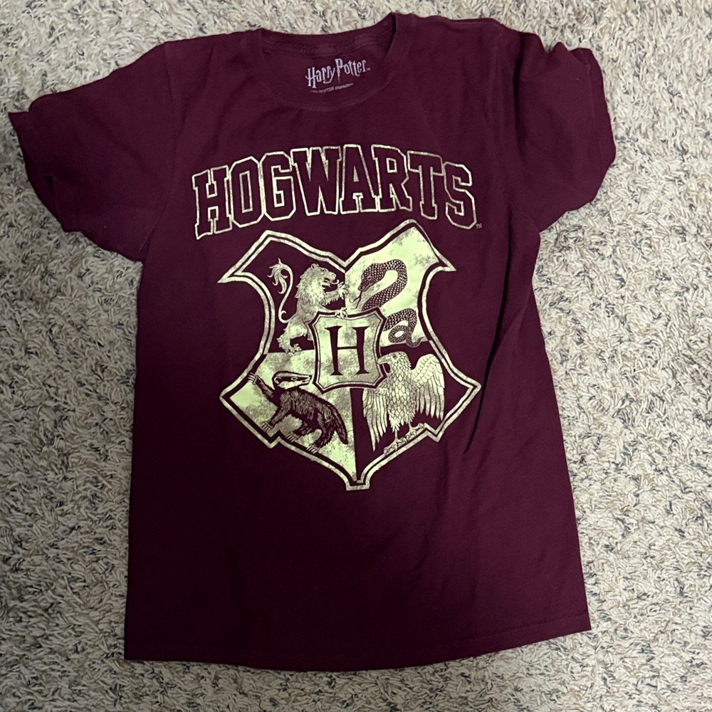 Warner Bros. Maroon Hogwarts women’s Tee Sz. XL wine-colored